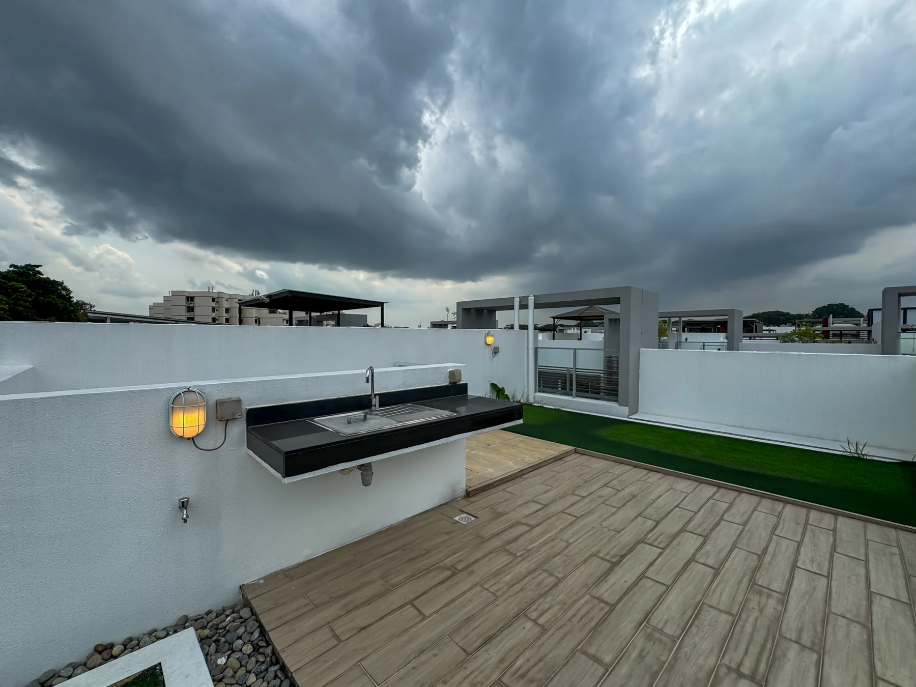 Sky terrace in the north-east-facing Cabana home