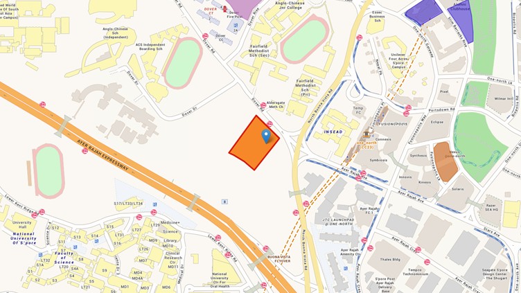 ERA map showing the Dover Drive GLS site near one-north MRT