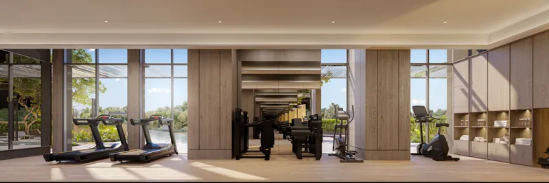 The Serra Residences fitness room, artist’s impression
