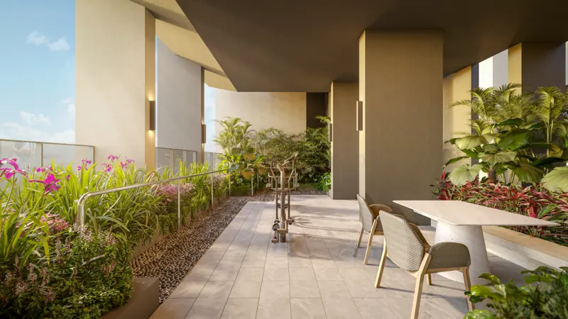 The Serra Residences wellness garden, artist’s impression