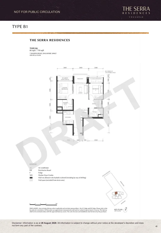 The Serra Residences draft floor plan Type B1