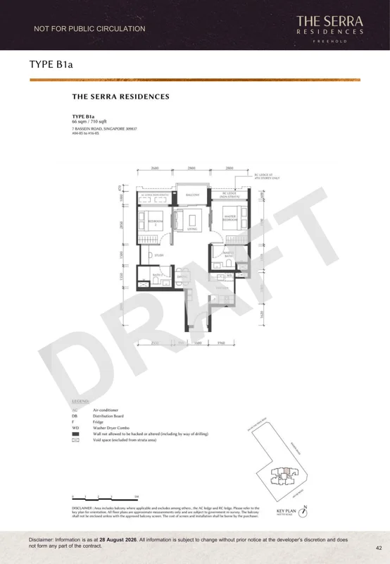 The Serra Residences draft floor plan Type B1a