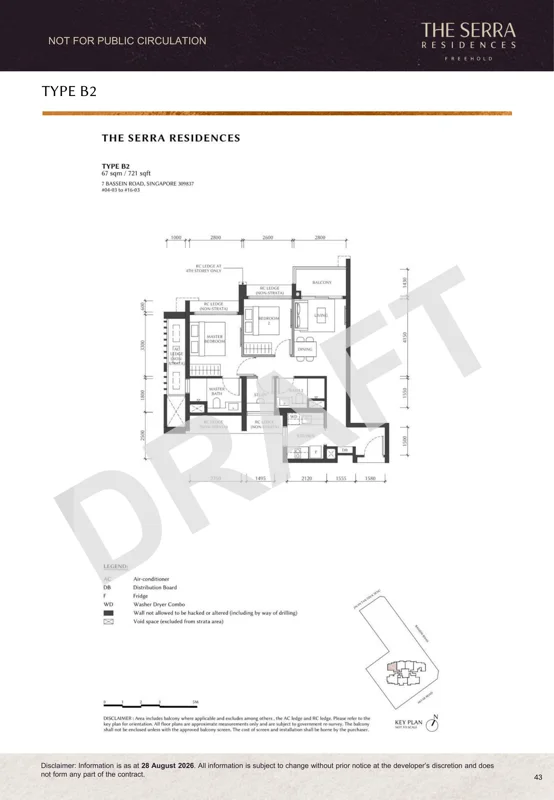 The Serra Residences draft floor plan Type B2