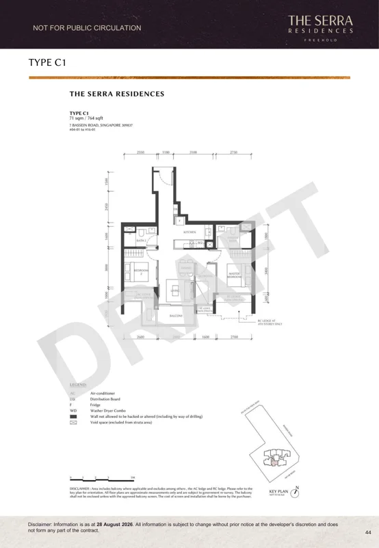 The Serra Residences draft floor plan Type C1