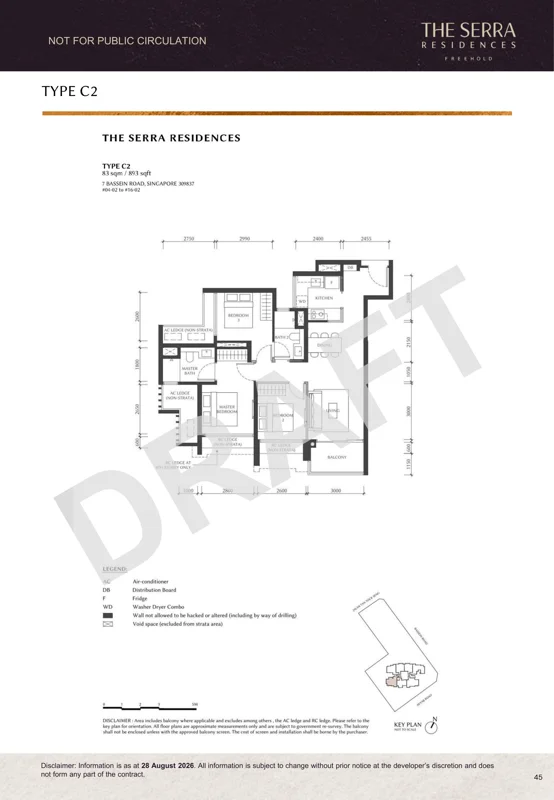 The Serra Residences draft floor plan Type C2
