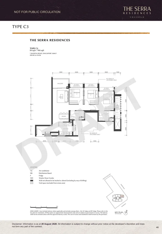 The Serra Residences draft floor plan Type C3