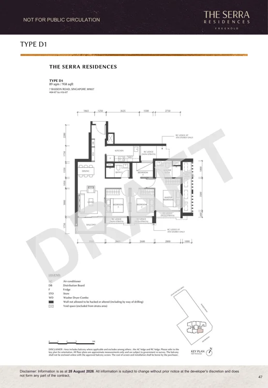 The Serra Residences draft floor plan Type D1