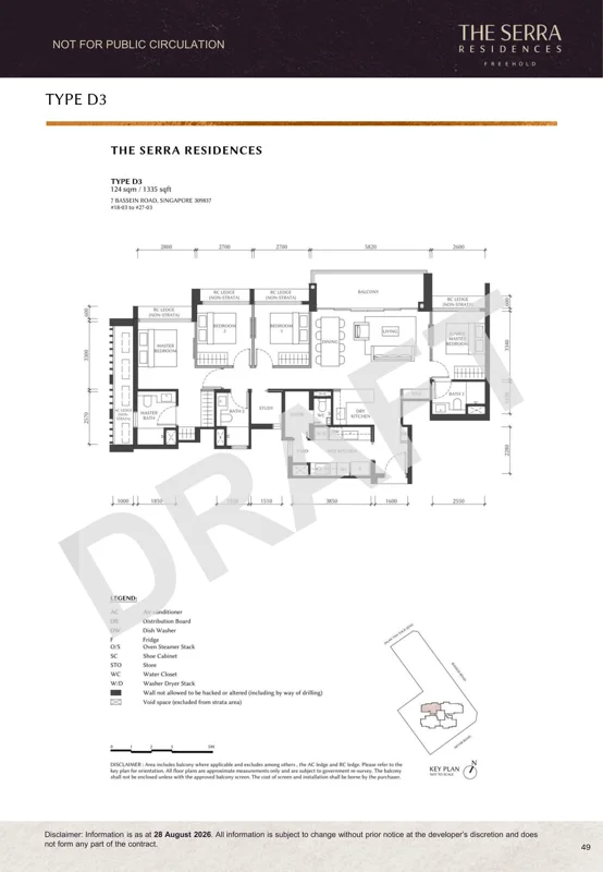 The Serra Residences draft floor plan Type D3