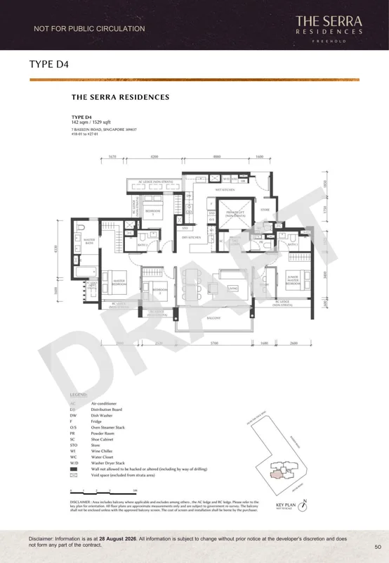 The Serra Residences draft floor plan Type D4