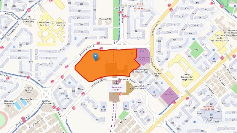ERA Research map highlighting the Hougang Central GLS site