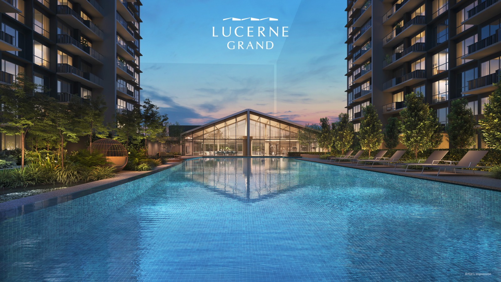 Artist's impression of Lucerne Grand's pool and clubhouse