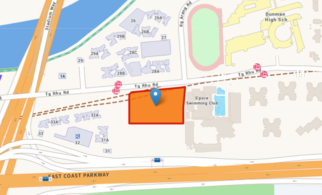 ERA Research map showing the Tanjong Rhu Road GLS site near Dunman High School and Tanjong Rhu MRT