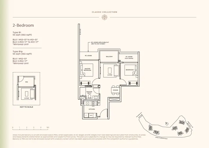 Thomson Reserve Type B1 2-bedroom layout from supplied booklet page 3