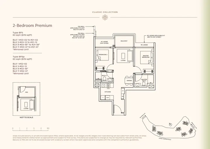 Thomson Reserve Type BP3 2-bedroom premium / premium + study layout from supplied booklet page 8