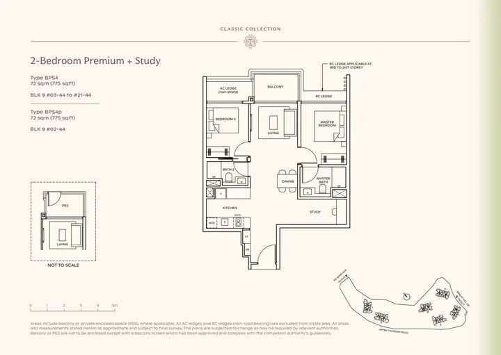 Thomson Reserve Type BPS4 2-bedroom premium / premium + study layout from supplied booklet page 14