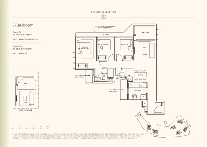 Thomson Reserve Type C1 3-bedroom layout from supplied booklet page 15
