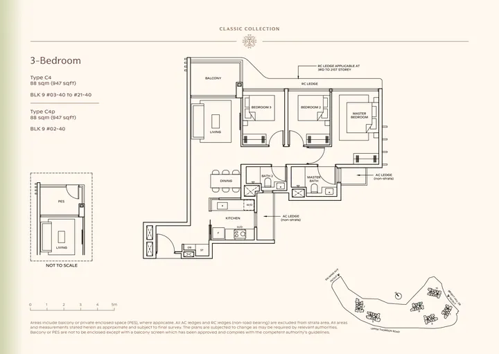Thomson Reserve Type C4 3-bedroom layout from supplied booklet page 17