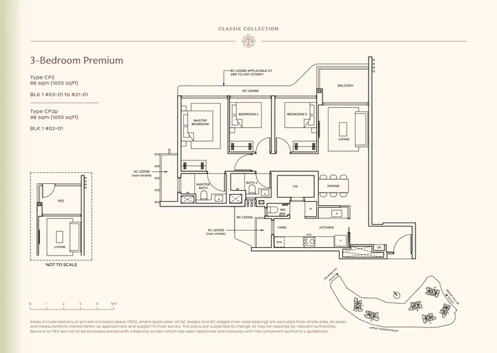 Thomson Reserve Type CP2 3-bedroom premium / premium + study layout from supplied booklet page 19
