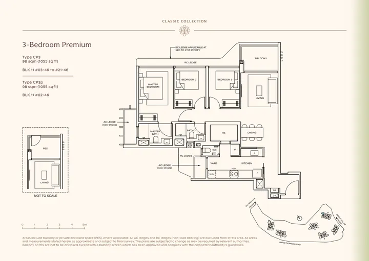 Thomson Reserve Type CP3 3-bedroom premium / premium + study layout from supplied booklet page 20
