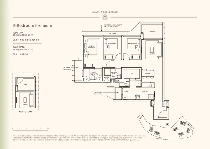 Thomson Reserve Type CP4 3-bedroom premium / premium + study layout from supplied booklet page 21