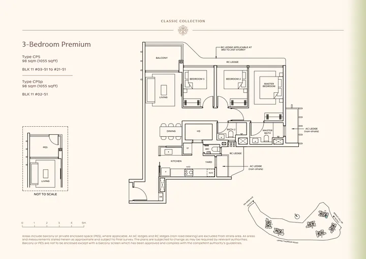Thomson Reserve Type CP5 3-bedroom premium / premium + study layout from supplied booklet page 22