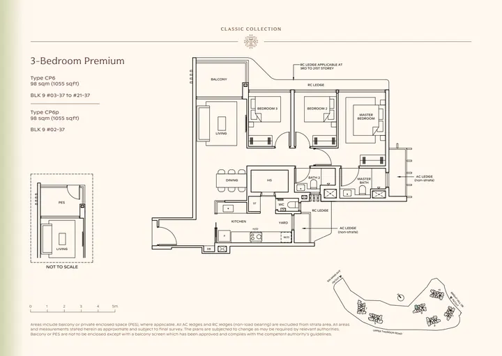 Thomson Reserve Type CP6 3-bedroom premium / premium + study layout from supplied booklet page 23