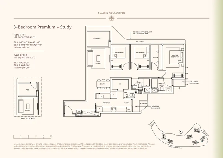 Thomson Reserve Type CPS1 3-bedroom premium / premium + study layout from supplied booklet page 24