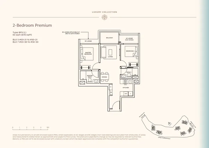 Thomson Reserve Type BP3 (L) 2-bedroom luxury collection layout from supplied booklet page 32