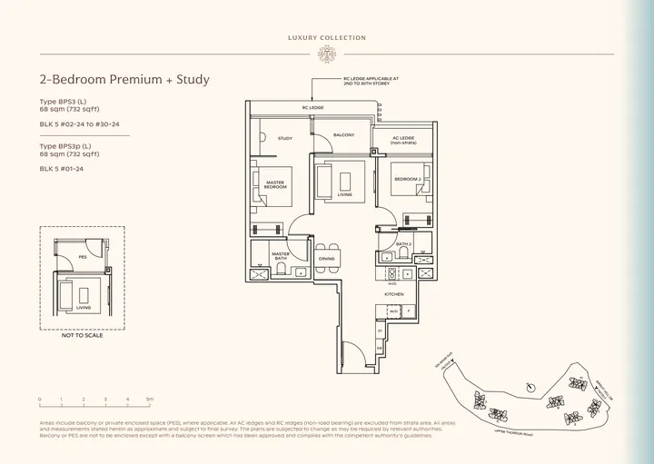 Thomson Reserve Type BPS3 (L) 2-bedroom luxury collection layout from supplied booklet page 36