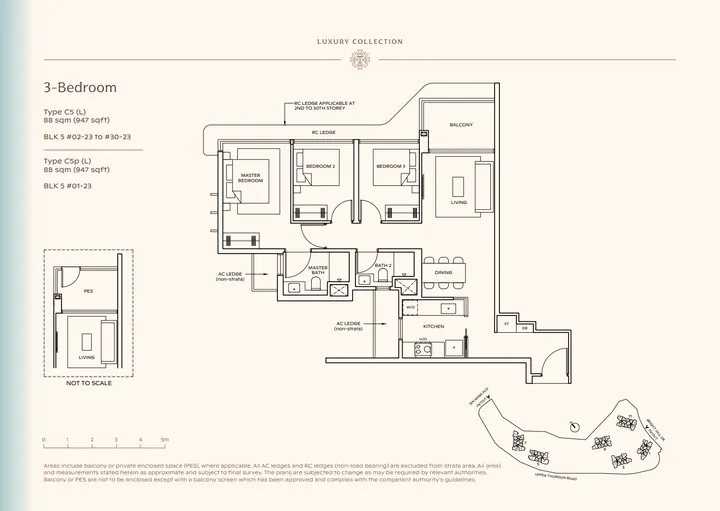Thomson Reserve Type C5 (L) 3-bedroom luxury collection layout from supplied booklet page 39