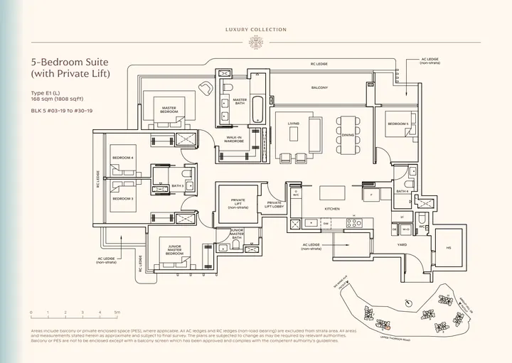 Thomson Reserve Type E1 (L) 5-bedroom suite layout from supplied booklet page 45